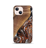 iPhone 13 mini Wood+Resin Live Edge Phone Case - Ace (Black & White, 697342)
