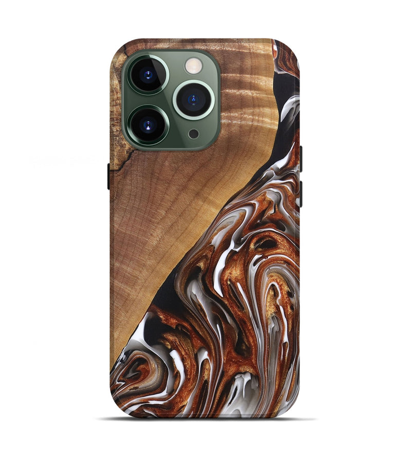iPhone 13 Pro Wood+Resin Live Edge Phone Case - Ace (Black & White, 697342)