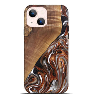 iPhone 14 Plus Wood+Resin Live Edge Phone Case - Ace (Black & White, 697342)
