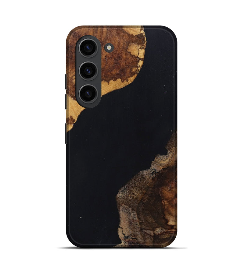 Galaxy S23 Wood+Resin Live Edge Phone Case - Lyla (Pure Black, 697348)