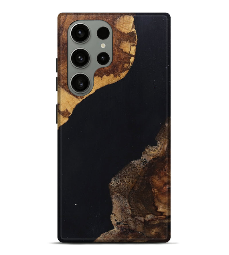 Galaxy S23 Ultra Wood+Resin Live Edge Phone Case - Lyla (Pure Black, 697348)