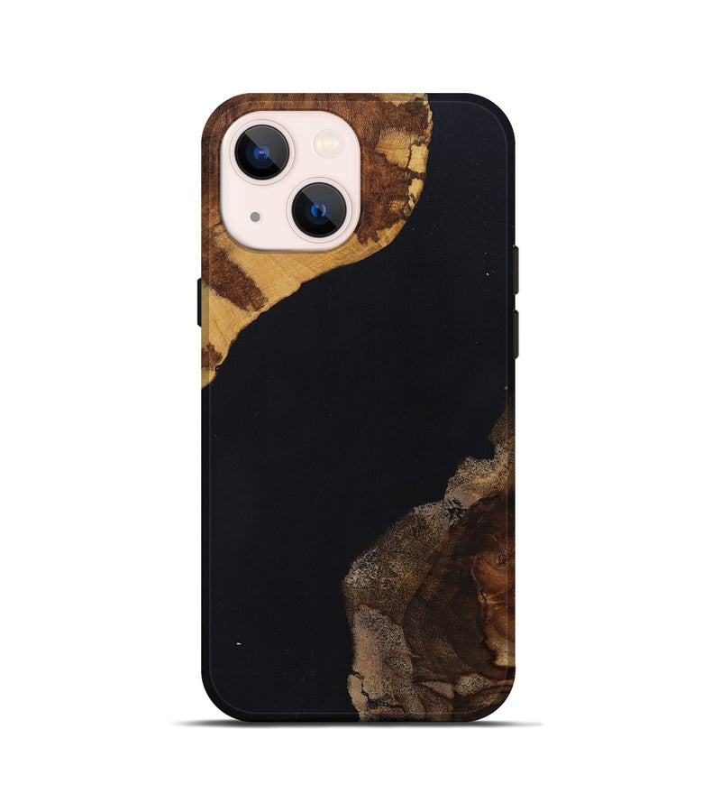 iPhone 13 mini Wood+Resin Live Edge Phone Case - Lyla (Pure Black, 697348)