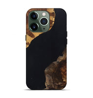 iPhone 13 Pro Wood+Resin Live Edge Phone Case - Lyla (Pure Black, 697348)