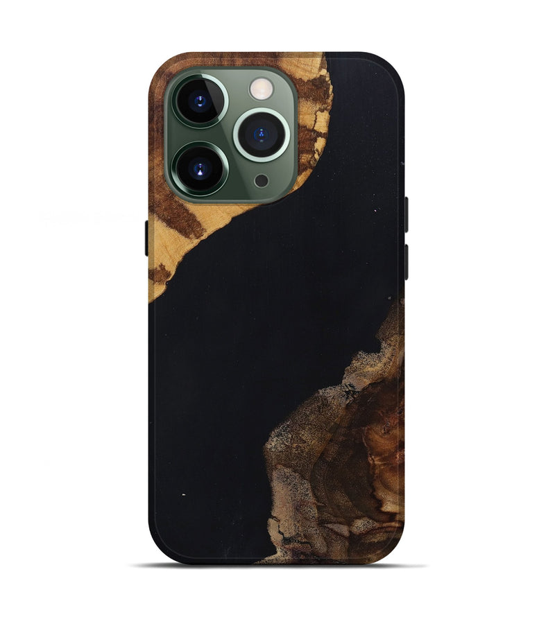 iPhone 13 Pro Wood+Resin Live Edge Phone Case - Lyla (Pure Black, 697348)