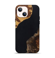 iPhone 14 Wood+Resin Live Edge Phone Case - Lyla (Pure Black, 697348)