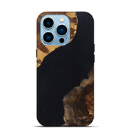 iPhone 14 Pro Wood+Resin Live Edge Phone Case - Lyla (Pure Black, 697348)