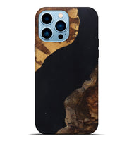 iPhone 14 Pro Max Wood+Resin Live Edge Phone Case - Lyla (Pure Black, 697348)