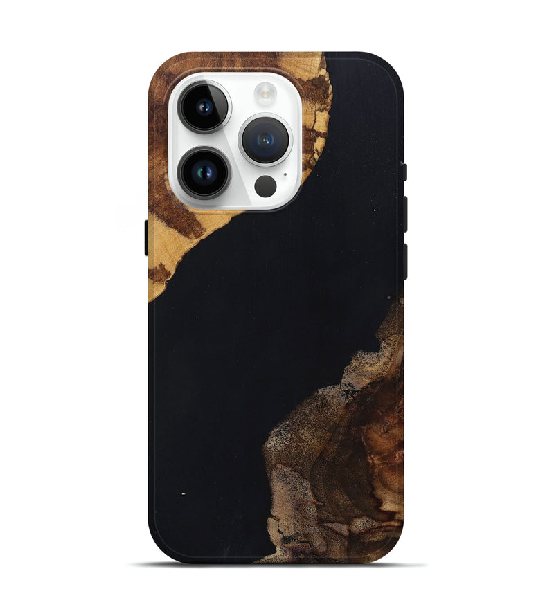 iPhone 15 Pro Wood+Resin Live Edge Phone Case - Lyla (Pure Black, 697348)