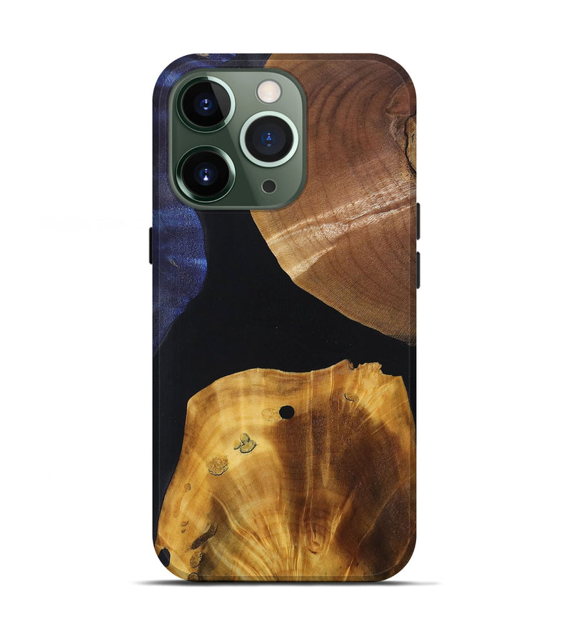 iPhone 13 Pro Wood+Resin Live Edge Phone Case - Audrey (Pure Black, 697349)