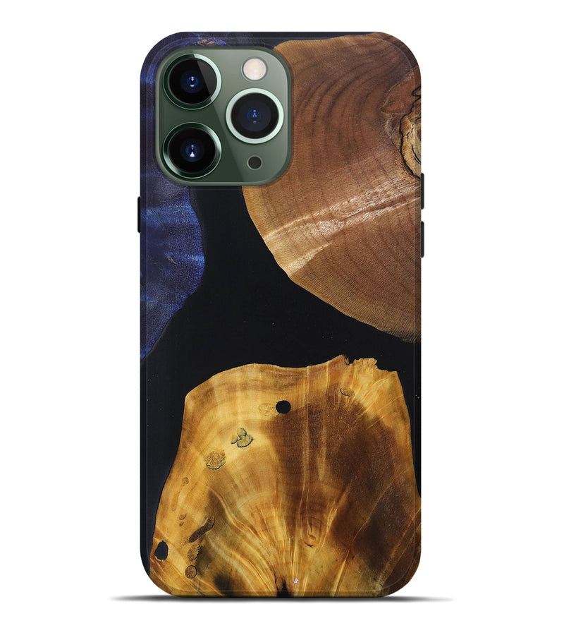 iPhone 13 Pro Max Wood+Resin Live Edge Phone Case - Audrey (Pure Black, 697349)