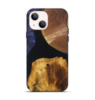 iPhone 14 Wood+Resin Live Edge Phone Case - Audrey (Pure Black, 697349)
