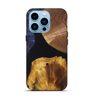 iPhone 14 Pro Wood+Resin Live Edge Phone Case - Audrey (Pure Black, 697349)