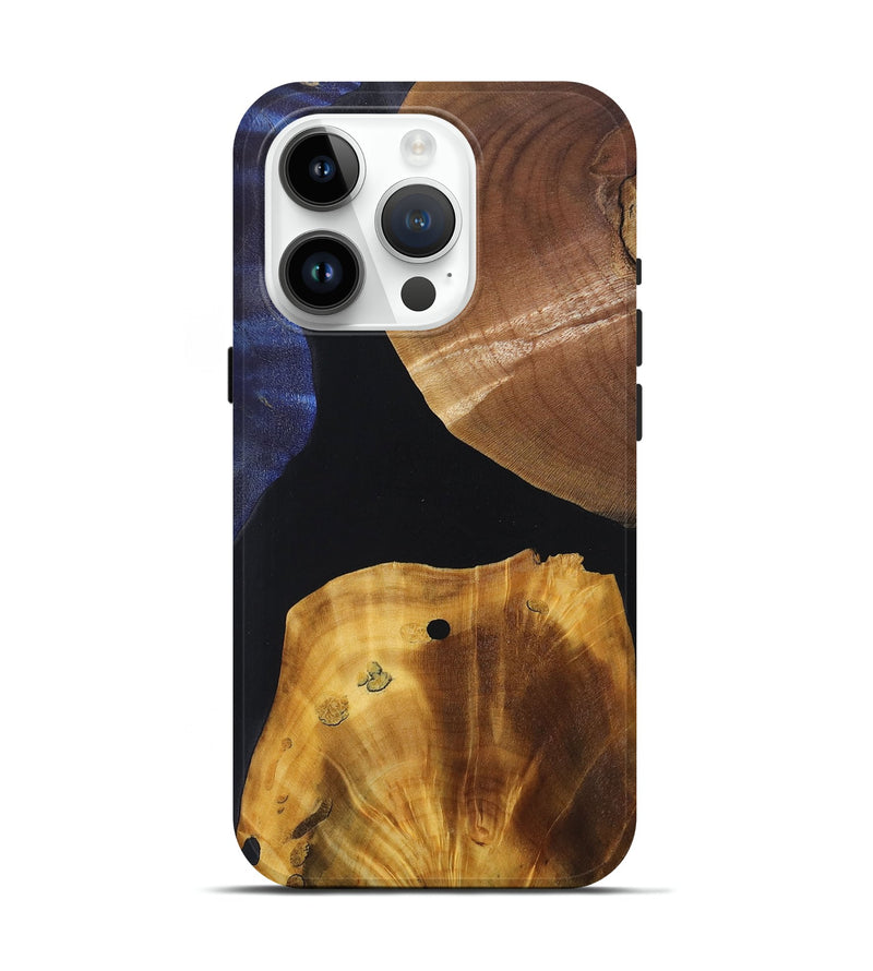 iPhone 15 Pro Wood+Resin Live Edge Phone Case - Audrey (Pure Black, 697349)