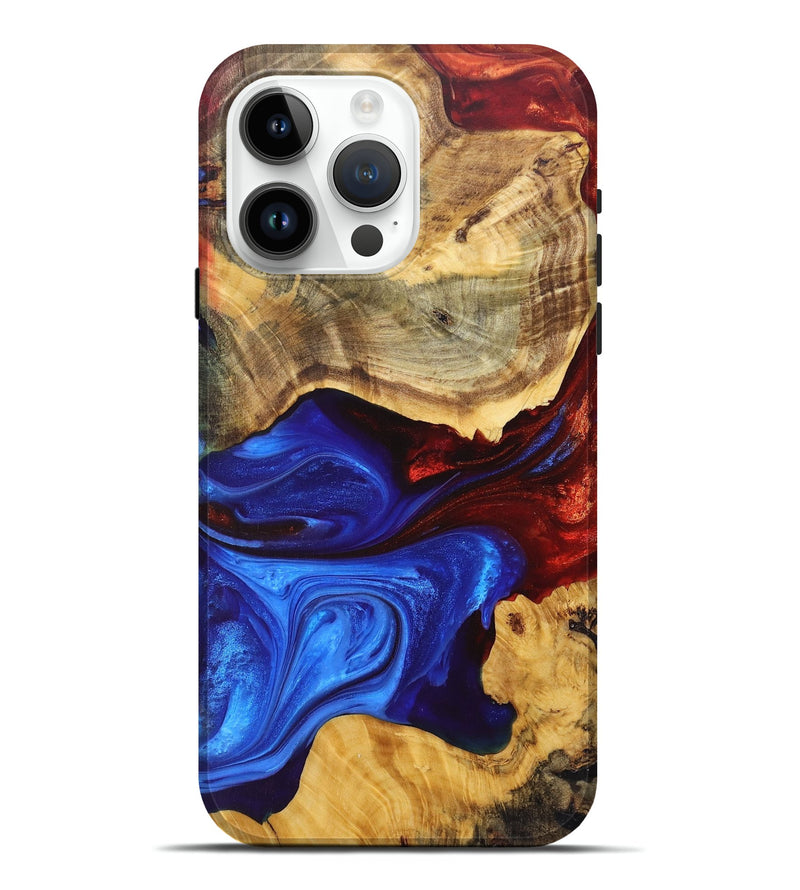 iPhone 15 Pro Max Wood+Resin Live Edge Phone Case - Sabrina (Fire & Ice, 697354)