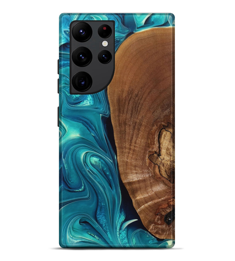 Galaxy S22 Ultra Wood+Resin Live Edge Phone Case - Jett (Green, 697359)