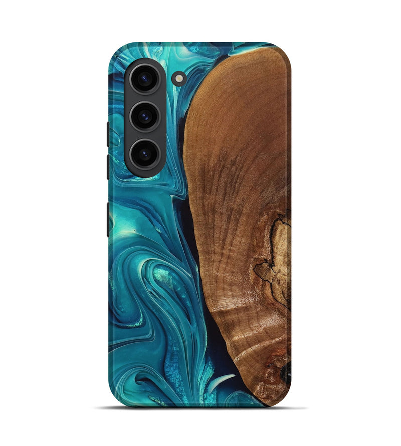 Galaxy S23 Wood+Resin Live Edge Phone Case - Jett (Green, 697359)