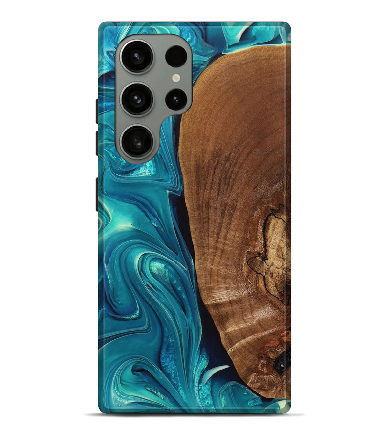 Galaxy S23 Ultra Wood+Resin Live Edge Phone Case - Jett (Green, 697359)