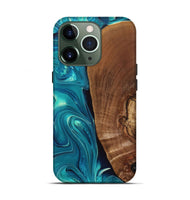 iPhone 13 Pro Wood+Resin Live Edge Phone Case - Jett (Green, 697359)