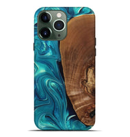 iPhone 13 Pro Max Wood+Resin Live Edge Phone Case - Jett (Green, 697359)