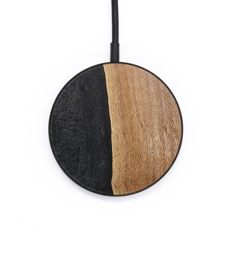 Circle Wood+Resin Wireless Charger - Dorothy (Pure Black, 697374)