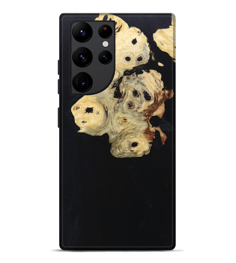 Galaxy S22 Ultra Wood+Resin Live Edge Phone Case - Iva (Pure Black, 697414)
