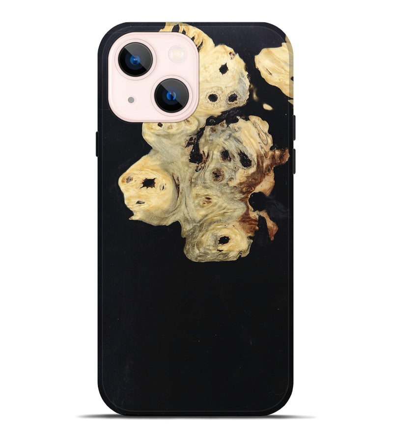 iPhone 14 Plus Wood+Resin Live Edge Phone Case - Iva (Pure Black, 697414)
