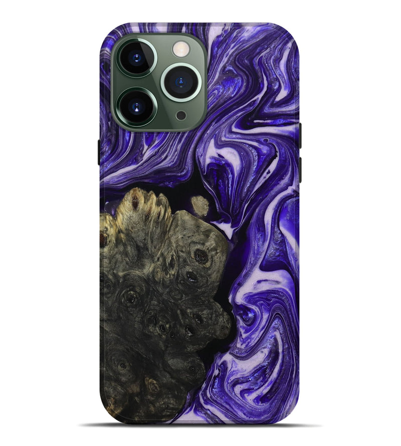 iPhone 13 Pro Max Wood+Resin Live Edge Phone Case - Remi (Purple, 697416)