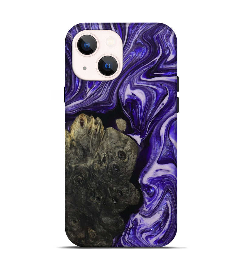 iPhone 14 Wood+Resin Live Edge Phone Case - Remi (Purple, 697416)