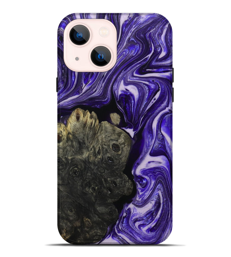 iPhone 14 Plus Wood+Resin Live Edge Phone Case - Remi (Purple, 697416)