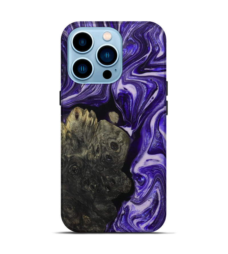 iPhone 14 Pro Wood+Resin Live Edge Phone Case - Remi (Purple, 697416)