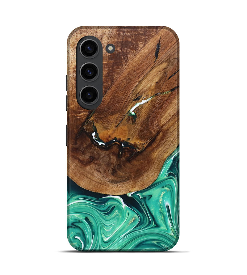 Galaxy S23 Wood+Resin Live Edge Phone Case - Freya (Green, 697418)