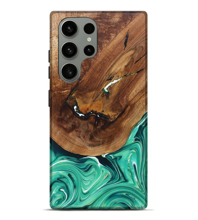 Galaxy S23 Ultra Wood+Resin Live Edge Phone Case - Freya (Green, 697418)