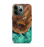 iPhone 13 Pro Wood+Resin Live Edge Phone Case - Freya (Green, 697418)