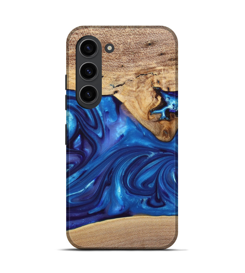 Galaxy S23 Wood+Resin Live Edge Phone Case - Silas (Blue, 697420)