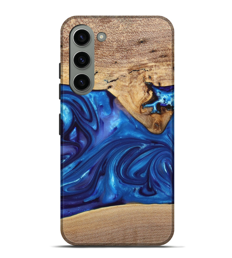 Galaxy S23 Plus Wood+Resin Live Edge Phone Case - Silas (Blue, 697420)