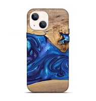 iPhone 13 Wood+Resin Live Edge Phone Case - Silas (Blue, 697420)
