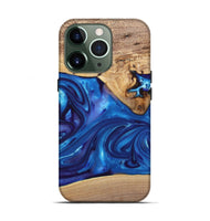 iPhone 13 Pro Wood+Resin Live Edge Phone Case - Silas (Blue, 697420)