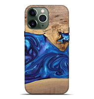iPhone 13 Pro Max Wood+Resin Live Edge Phone Case - Silas (Blue, 697420)