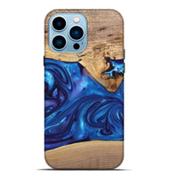 iPhone 14 Pro Max Wood+Resin Live Edge Phone Case - Silas (Blue, 697420)