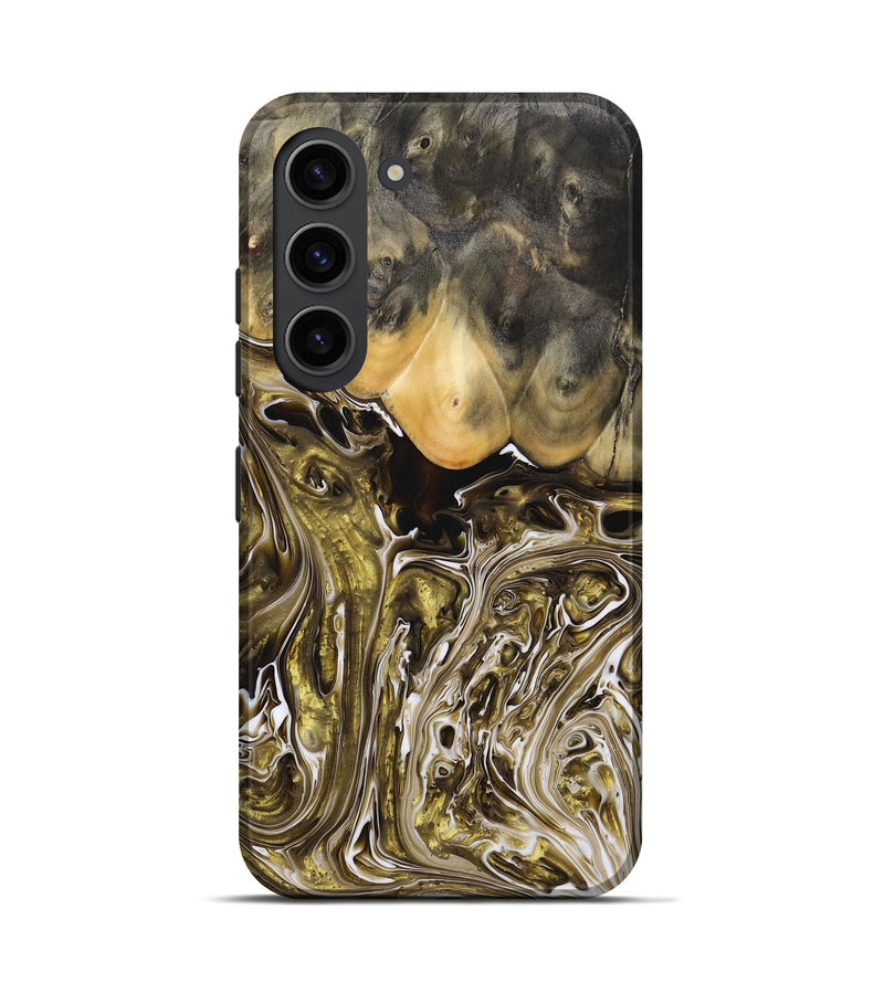 Galaxy S23 Wood+Resin Live Edge Phone Case - Lucia (Black & White, 697421)