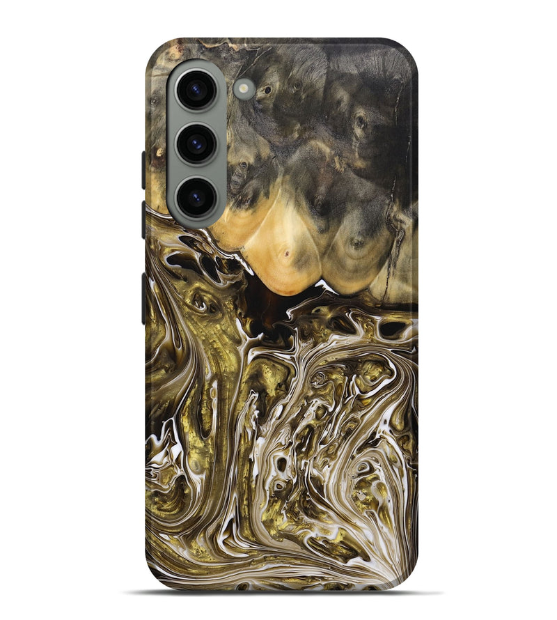 Galaxy S23 Plus Wood+Resin Live Edge Phone Case - Lucia (Black & White, 697421)