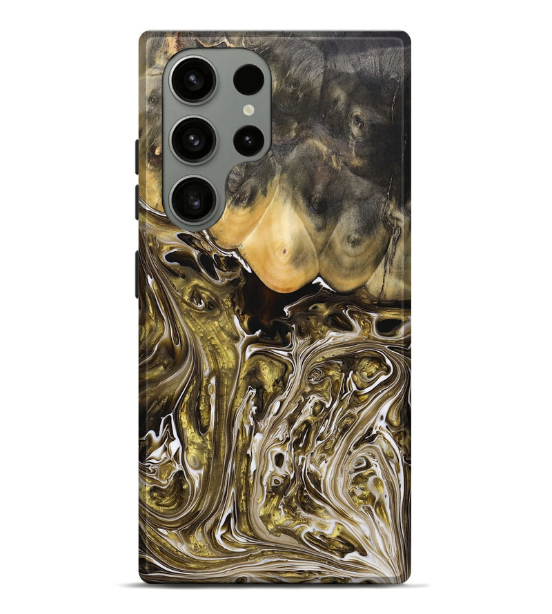 Galaxy S23 Ultra Wood+Resin Live Edge Phone Case - Lucia (Black & White, 697421)