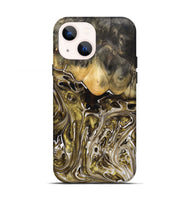 iPhone 13 Wood+Resin Live Edge Phone Case - Lucia (Black & White, 697421)