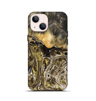 iPhone 13 mini Wood+Resin Live Edge Phone Case - Lucia (Black & White, 697421)