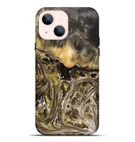 iPhone 14 Plus Wood+Resin Live Edge Phone Case - Lucia (Black & White, 697421)