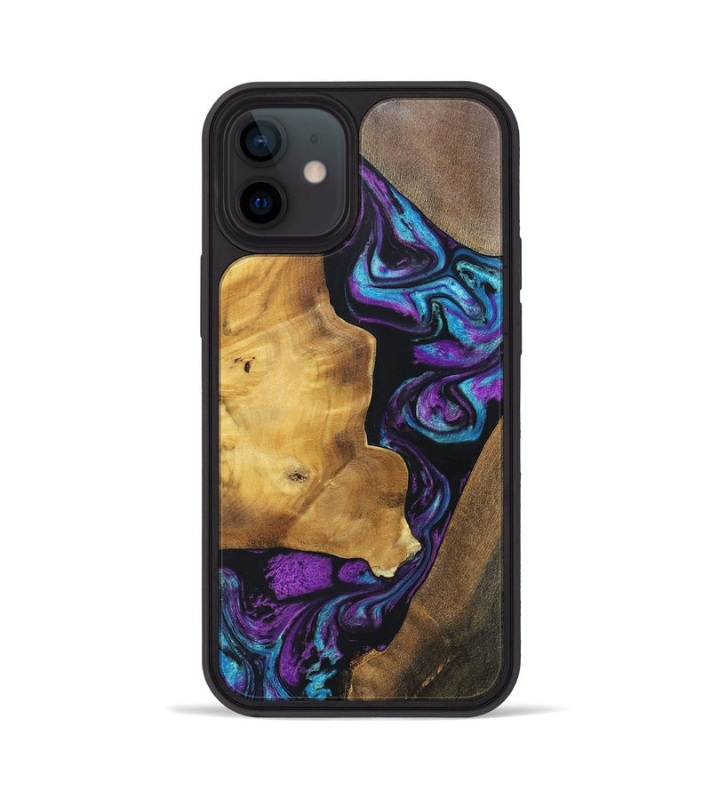 iPhone 12 Wood+Resin Phone Case - Jeri (Mosaic, 697448)