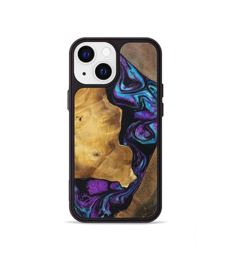 iPhone 13 mini Wood+Resin Phone Case - Jeri (Mosaic, 697448)