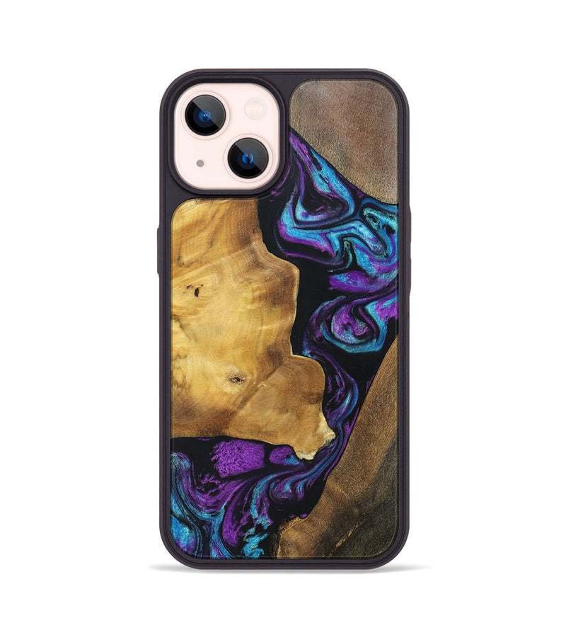 iPhone 14 Wood+Resin Phone Case - Jeri (Mosaic, 697448)