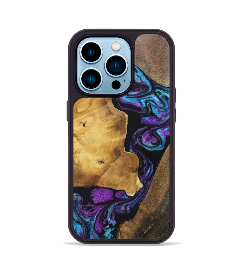 iPhone 14 Pro Wood+Resin Phone Case - Jeri (Mosaic, 697448)