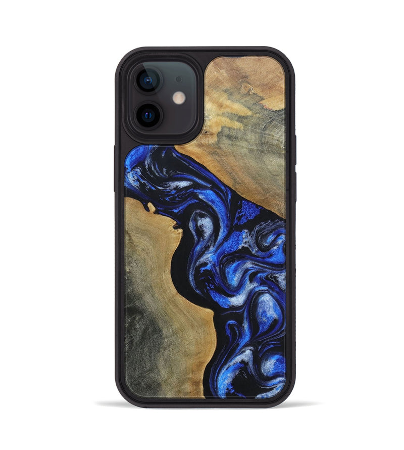iPhone 12 Wood+Resin Phone Case - Adelaide (Blue, 697473)
